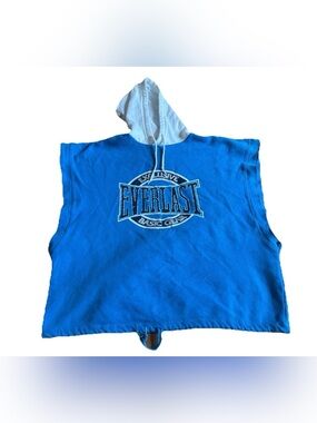 Vintage Everlast Sleeveless Hoodie Blue White Exclusive Basic Gear Boxy Large